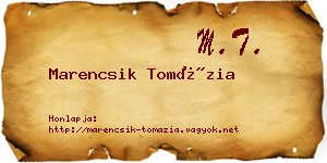 Marencsik Tomázia névjegykártya